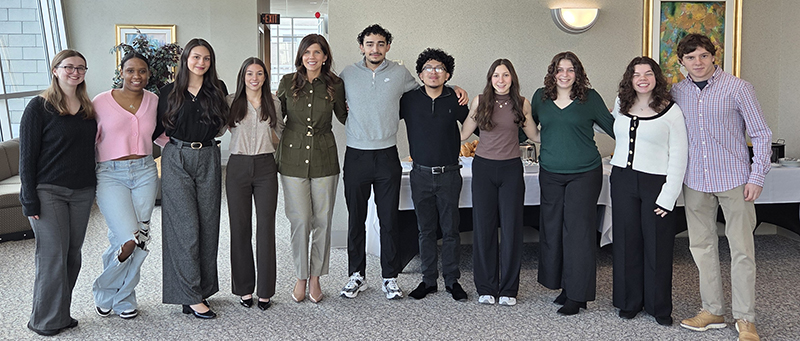 line of students from conference